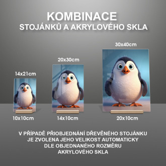 Akrylové sklo Roztomilý animovaný tučňák 1