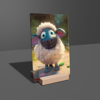 Akrylové sklo Roztomilá animovaná ovečka