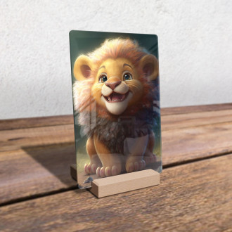Akrylové sklo Roztomilý animovaný lev 2
