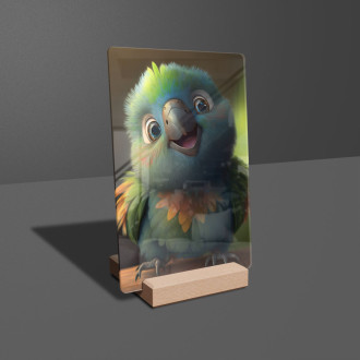 Akrylové sklo Roztomilý animovaný papoušek 2