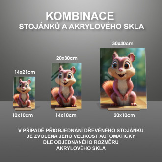 Akrylové sklo Roztomilá animovaná veverka