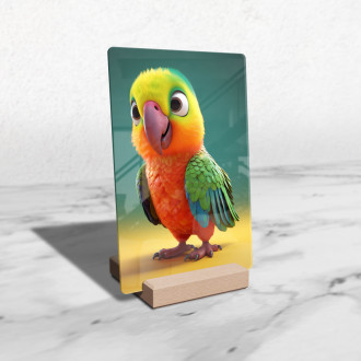Akrylové sklo Roztomilý animovaný papoušek 1