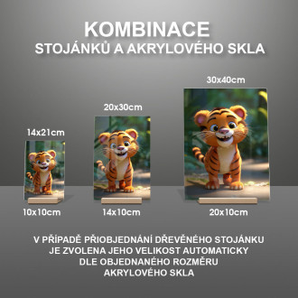 Akrylové sklo Roztomilý animovaný tygr