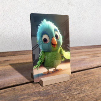 Akrylové sklo Roztomilý animovaný papoušek