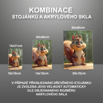 Akrylové sklo Roztomilá animovaná veverka 1