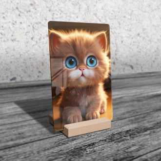 Akrylové sklo Roztomilá animovaná kočka 1