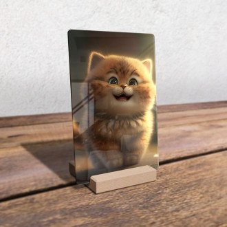 Akrylové sklo Roztomilá animovaná kočka 3