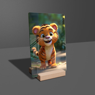 Akrylové sklo Roztomilý animovaný tygr
