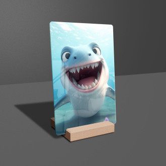Akrylové sklo Roztomilý animovaný žralok 1