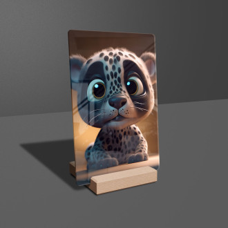Akrylové sklo Roztomilý animovaný sněžný leopard