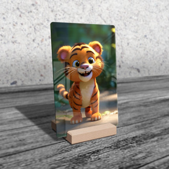 Akrylové sklo Roztomilý animovaný tygr