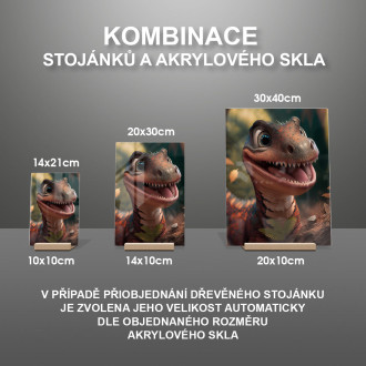 Akrylové sklo Roztomilý animovaný dinosaurus