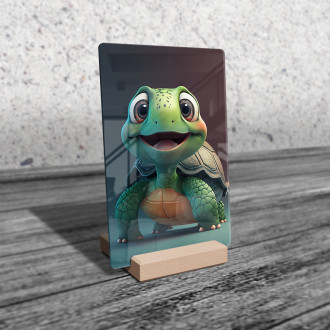 Akrylové sklo Roztomilá animovaná želva