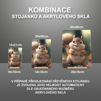 Akrylové sklo Roztomilá animovaná veverka 2