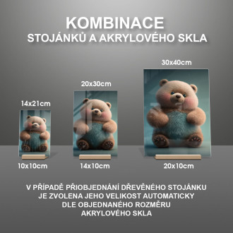 Akrylové sklo Roztomilý animovaný medvídek 1