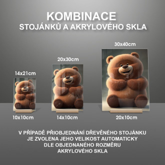 Akrylové sklo Roztomilý animovaný medvěd