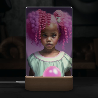 Lampa Dívka s růžovými vlasy