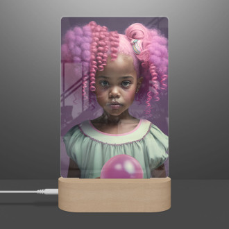 Lampa Dívka s růžovými vlasy