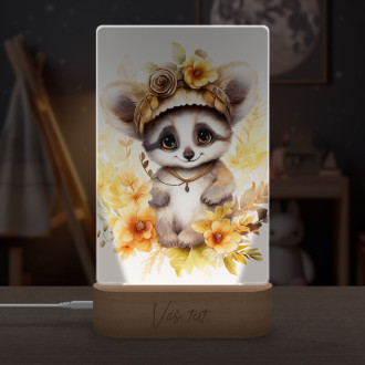 Lampa Mládě lemura v květinách