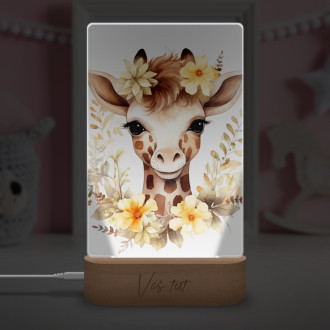 Lampa Mládě žirafy v květinách