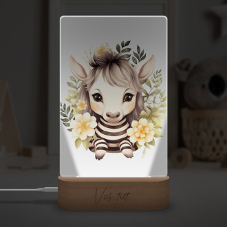 Lampa Mládě zebry v květinách