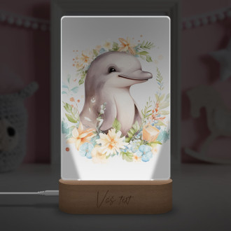 Lampa Mládě delfína v květinách