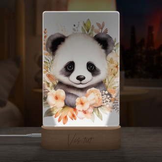 Lampa Mládě pandy v květinách