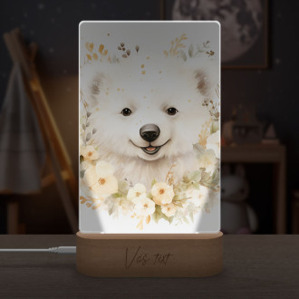 Lampa Mládě ledního medvěda v květinách