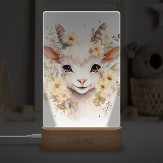 Lampa Mládě kozy v květinách