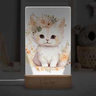 Lampa Mládě kočky v květinách