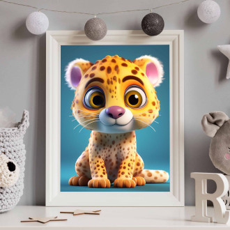 Roztomilý animovaný leopard