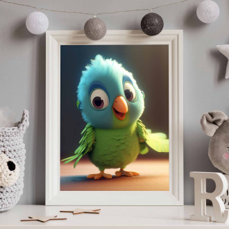 Roztomilý animovaný papoušek