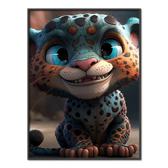 Roztomilý animovaný leopard 1