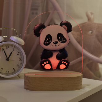 Dětská lampička Kreslená Panda transparentní