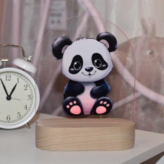 Dětská lampička Kreslená Panda transparentní