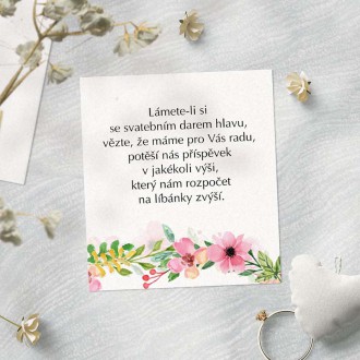 Kartička na svatební dary KL1834d