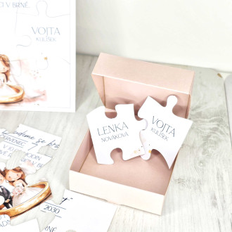 Svatební oznámení Puzzle s krabičkou 2501